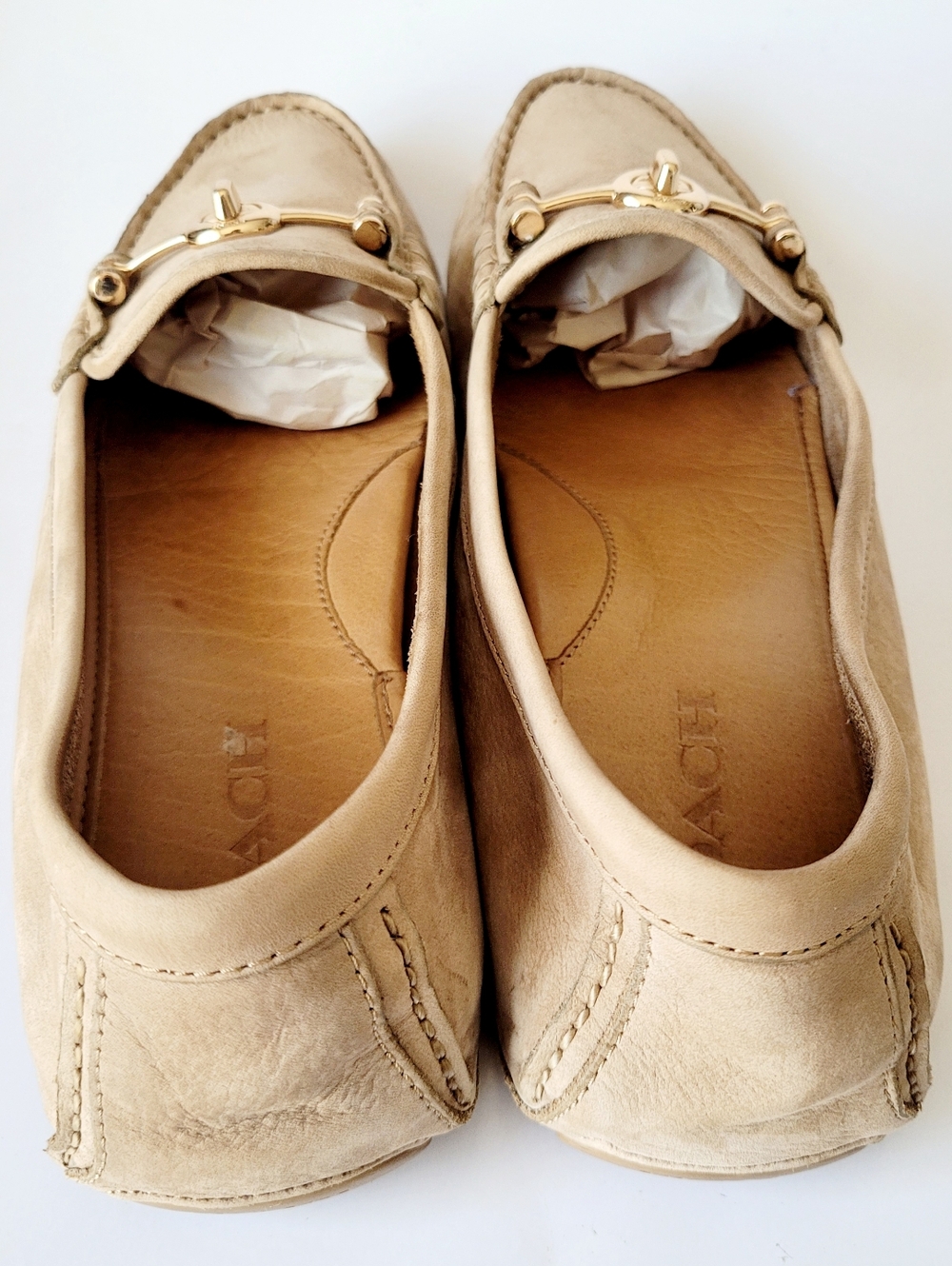 Coach Arlene Turnlock Tan Buttery Soft Suede/Nubuck Loafers/Driving Shoes US 9 - Picture 11 of 16